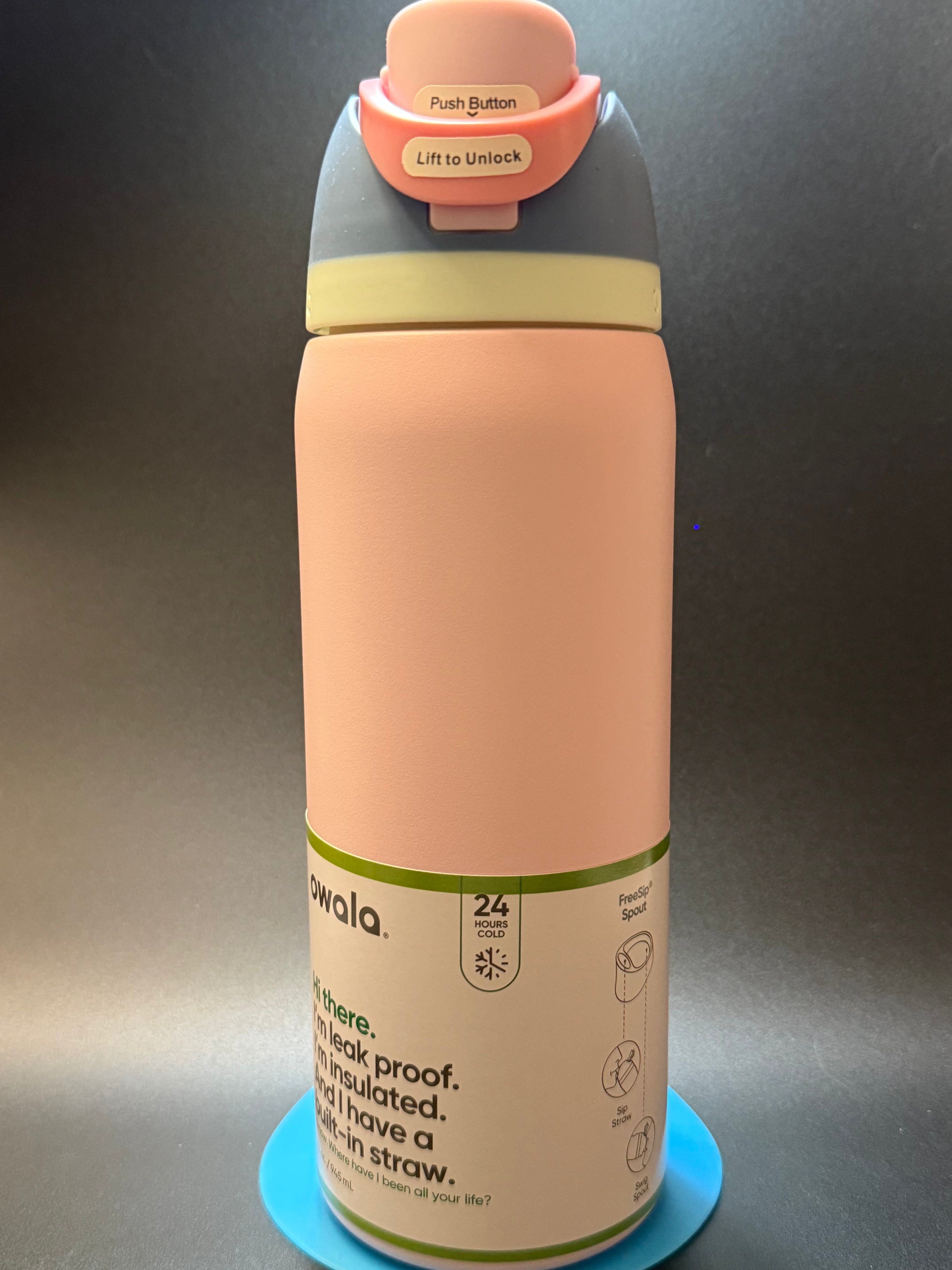 24oz light pink Owala- design it!