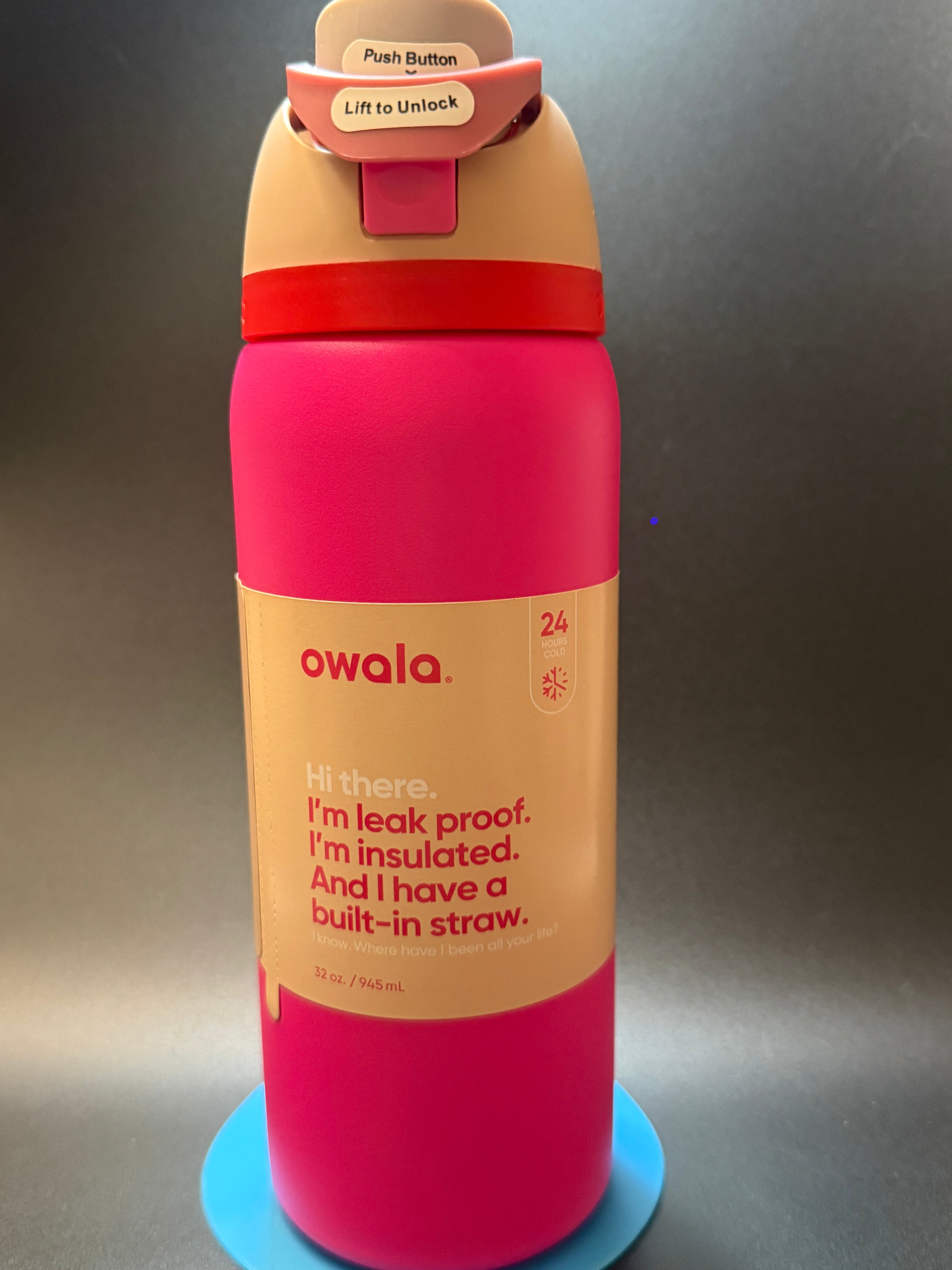 24oz pink Owala- self customize