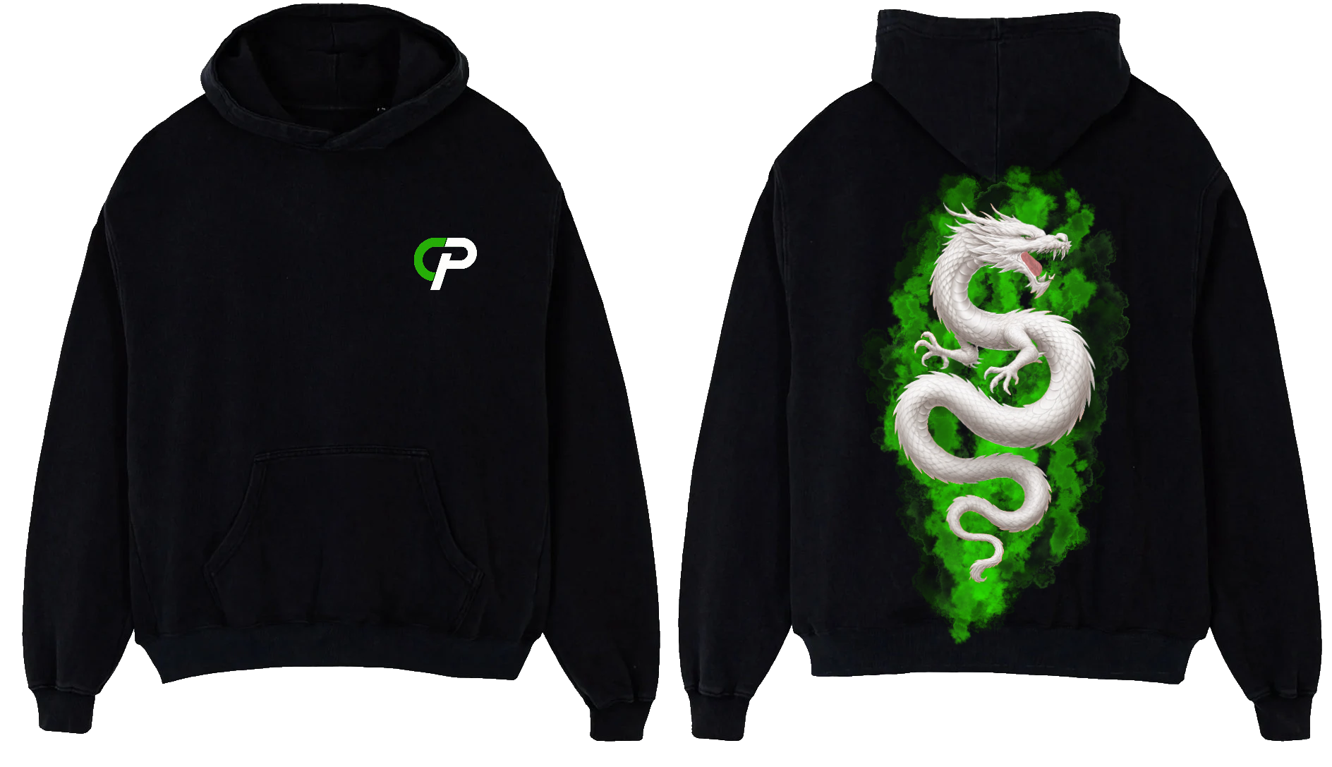 White Dragon Green Flames